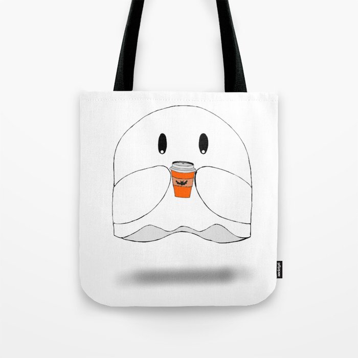Ghost with Coffee (floating) Tote Bag