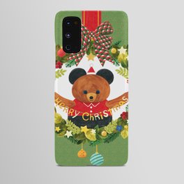 Bear and christmas wreath Android Case