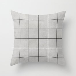 Large Grid Pattern - Grey Throw Pillow