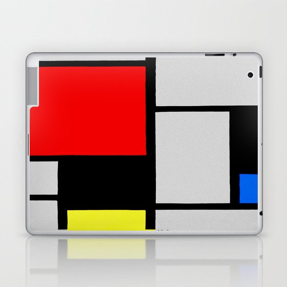 Piet Mondrian (1872-1944) - COMPOSITION WITH LARGE RED PLANE, BLACK, BLUE, YELLOW AND GRAY - 1921 - De Stijl (Neoplasticism), Geometric Abstraction - Oil on canvas - Digitally Enhanced - Laptop & iPad Skin