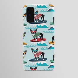 Boston Terrier surfing pattern cute pet gifts dog lovers boston terriers Android Case