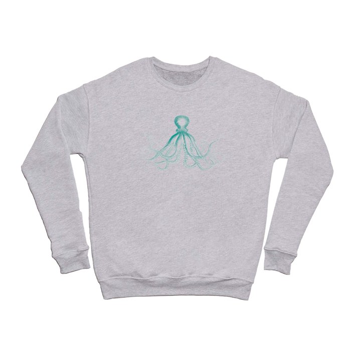 Octopus | Vintage Octopus | Tentacles | Teal and White | Crewneck Sweatshirt