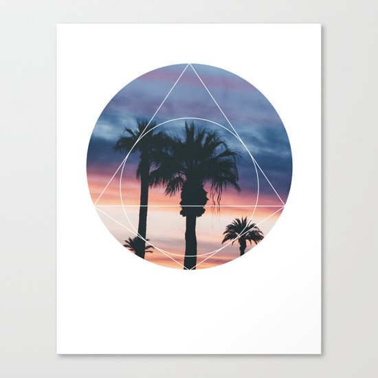 Sunset Palms - Geometric Photography Canvas Print