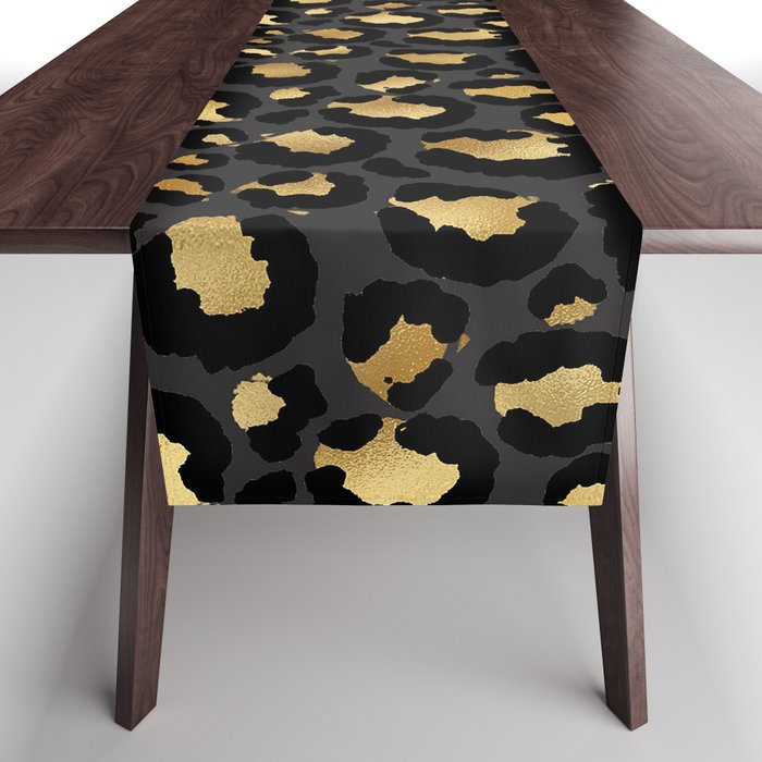 Leopard Gold Brown Black Collection Table Runner