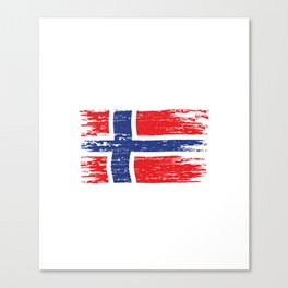 Nordkap 2022 - Angel Tour nach Norwegen mit Flagge Canvas Print