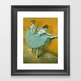 Degas Painting - Dancers at the Barre, 1900 Framed Art Print