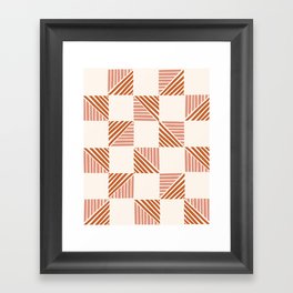Abstract Shape Pattern 6 in Terracotta Shades Framed Art Print