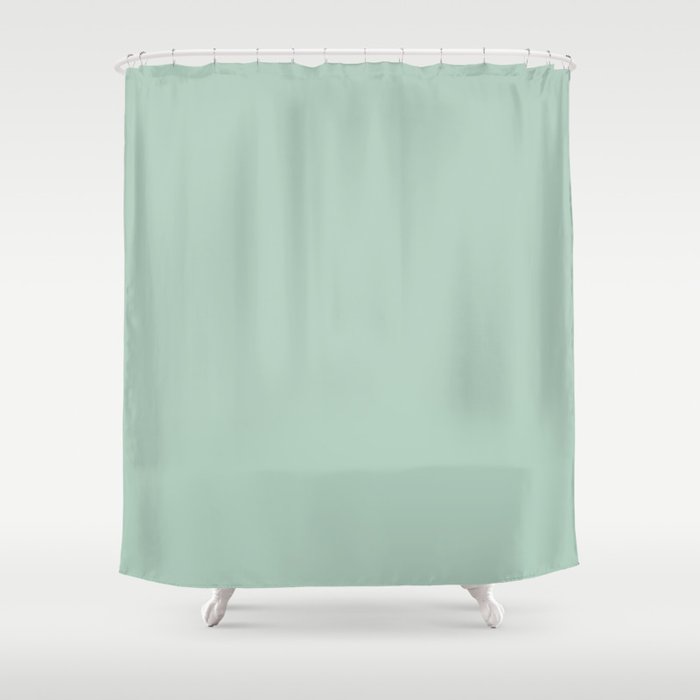 Light Aqua Green Gray Solid Color Pantone Gossamer Green 13-5907 TCX Shades of Blue-green Hues Shower Curtain