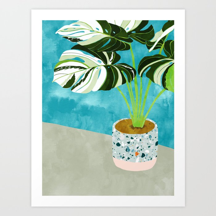 Variegated Monstera tropical painting nature