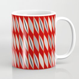 Mid Century Modern Leaves, Dark Red & Gray / Grey Coffee Mug