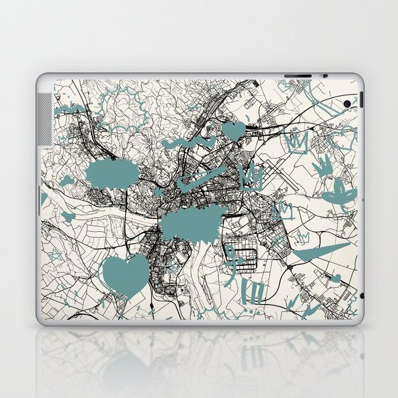 Bratislava, Slovakia - Map Collage Laptop & iPad Skin