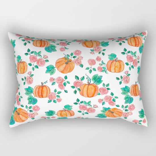Pumpkins and Roses Rectangular Pillow