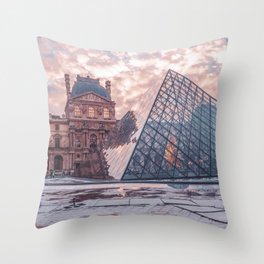 Louvre Paris Throw Pillow