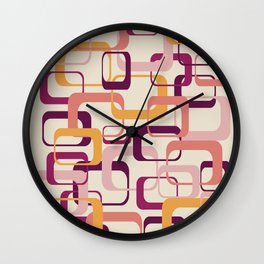 Mid Mod Space Age in Yellow and Eggplant Wall Clock