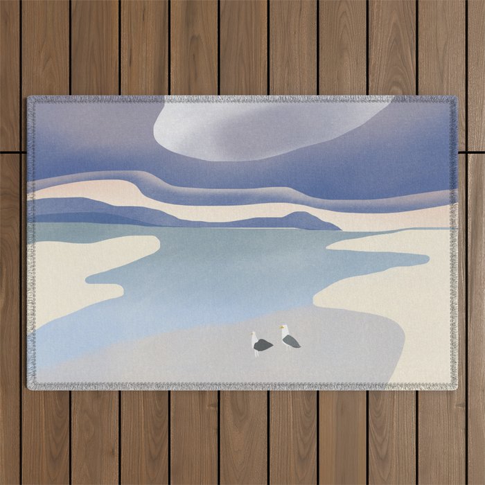 Heavy cloud seascape Outdoor Rug