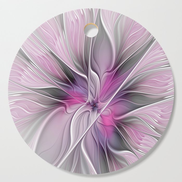 A Blooming Dream, Abstract Fractal Art Cutting Board