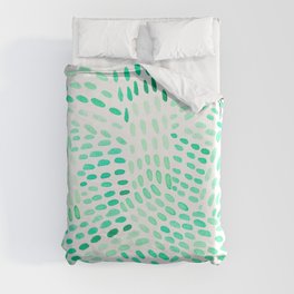 Watercolor dotted lines - mint green Duvet Cover