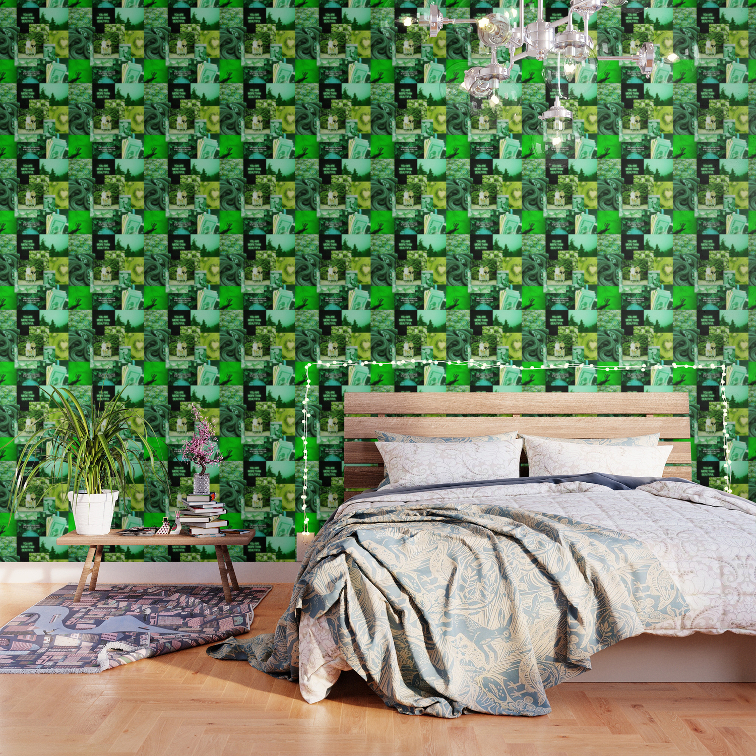 Green Love Aesthetic Collage Wallpaper By Ethannguyen2020 Society6