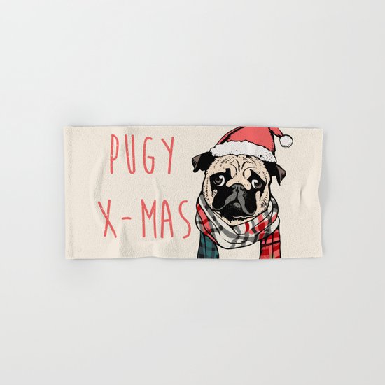 Pugy X-Mas Hand & Bath Towel