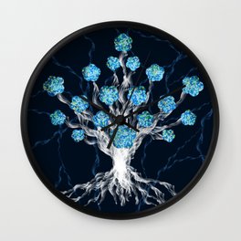 Isadore Kennesi - The GlitterMist Tree Wall Clock