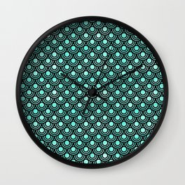 Mermaid Scales in Metallic Turquoise Wall Clock