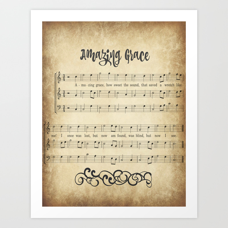 Vintage Amazing Grace Art Print By Quotelifeshop Society6