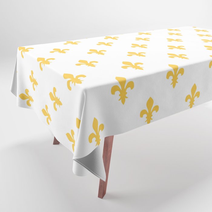 Fleur-de-Lis (Light Orange & White Pattern) Tablecloth