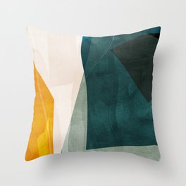 mid century shapes abstract painting 3 Throw Pillow