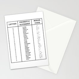 International Phonetic Alphabet / Morse Code Stationery Cards