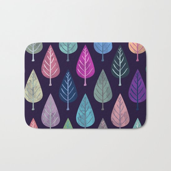 Watercolor Forest Pattern IV Bath Mat