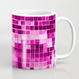 Pink Mirrored Disco Ball Pattern Coffee Mug