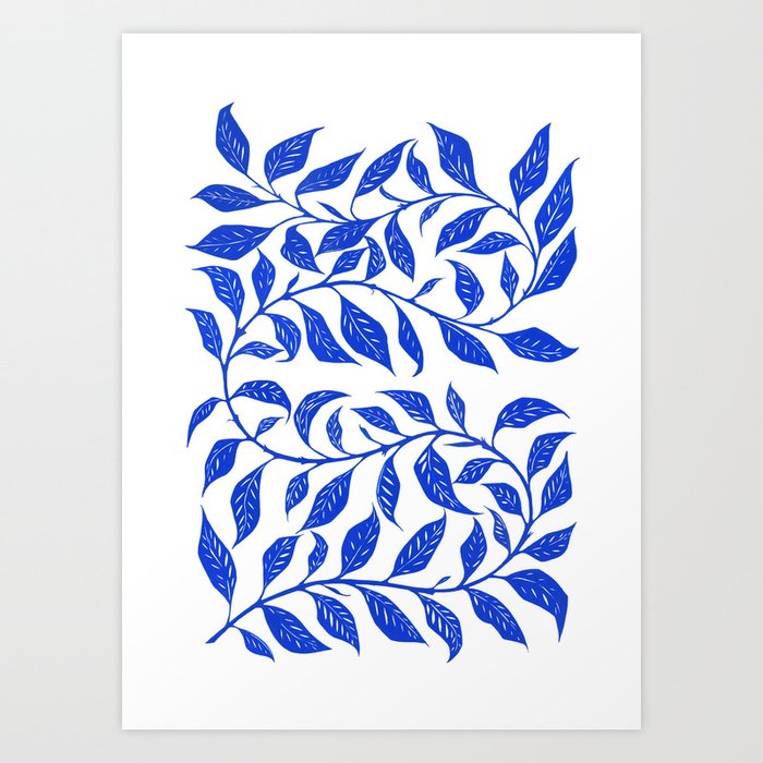 Bontanical Art Blue Leaf Art Print
