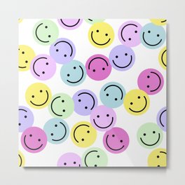 Bright neon smiley design  Metal Print | Kids, Japanese, Smileys, Illustration, Kawaii, Sticker, Graphicdesign, Fun, Pattern, School 
