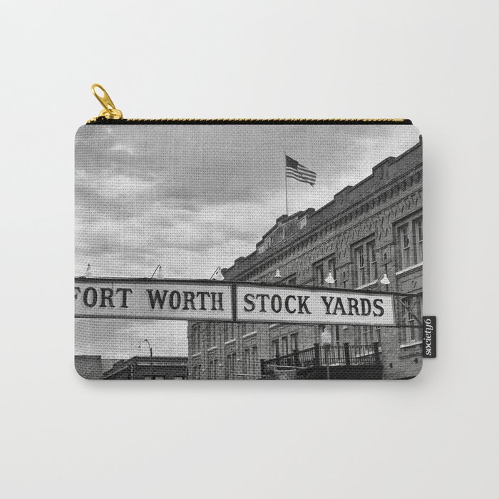 Fort Worth Stockyards Black White Carry-All Pouch