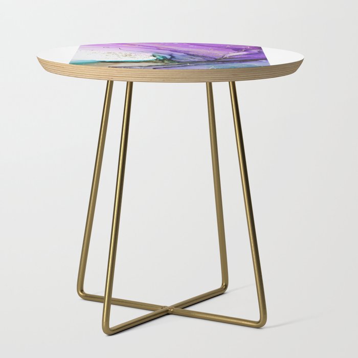 Pretty Purple & Gold Design Side Table