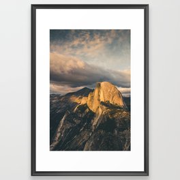 Golden Half Dome Sunset Framed Art Print
