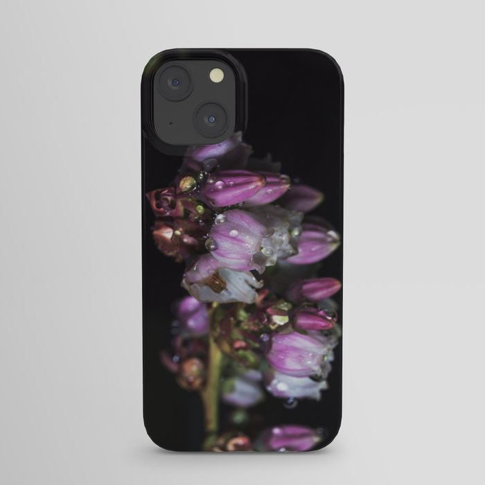 Blueberry blossom rain drops iPhone Case