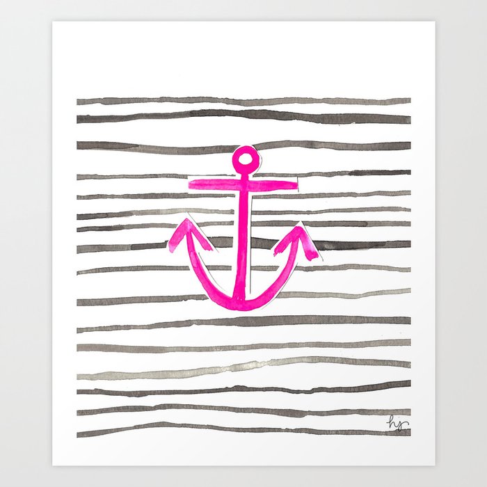 ANCHOR Symbol - Stripes  Art Print