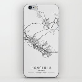 Honolulu Hawaii city map iPhone Skin
