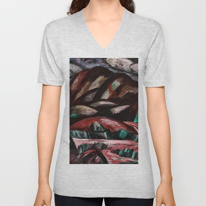 New Mexico Recollection, 1923 by Marsden Hartley V Neck T Shirt