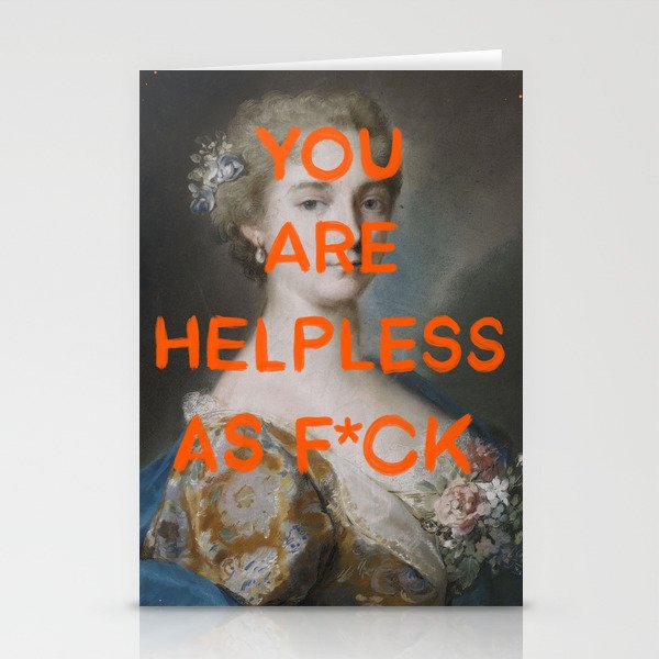 You are helpless as f*ck- Mischievous Marie Antoinette Stationery Cards