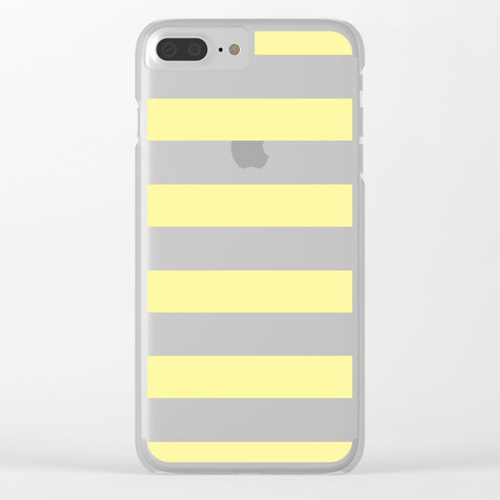 Simply Stripes in Pastel Yellow Clear iPhone Case