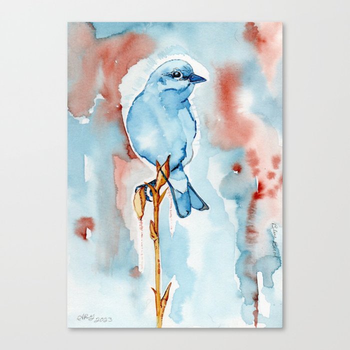 Morning Blue Bird Canvas Print