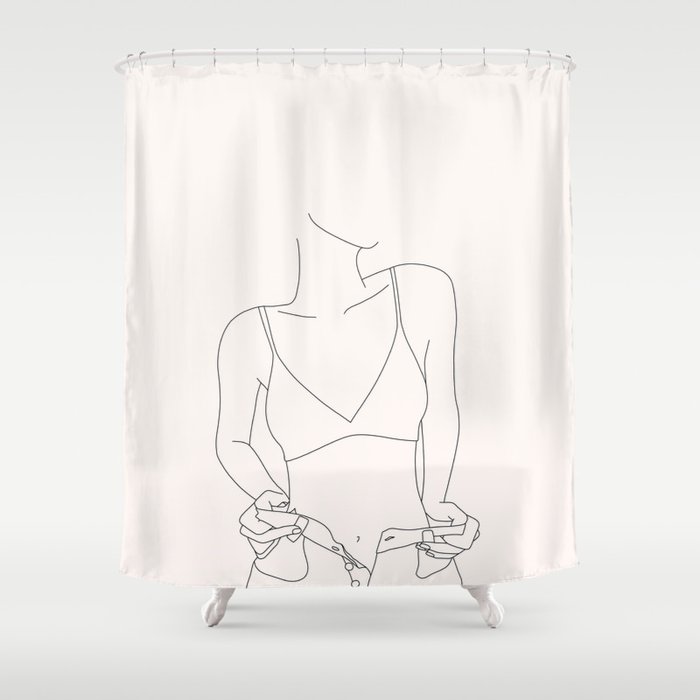 Minimalist Fashion Illustration - Luna Shower Curtain