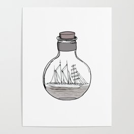 The Ship in the Bulb Poster
