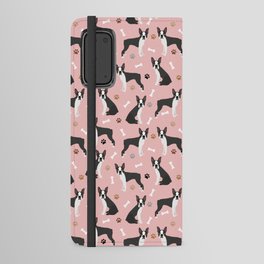 Boston Terrier Dogs Pattern Pink Android Wallet Case