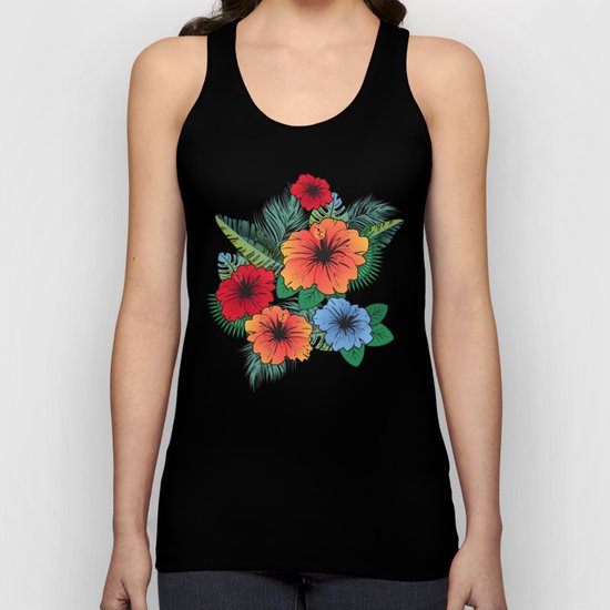 Hawaiian Flowers Unisex Tank Top