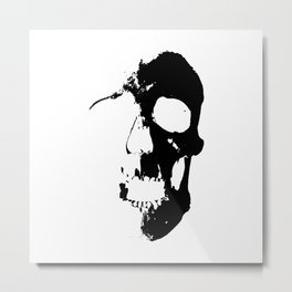 Skull - Black Metal Print