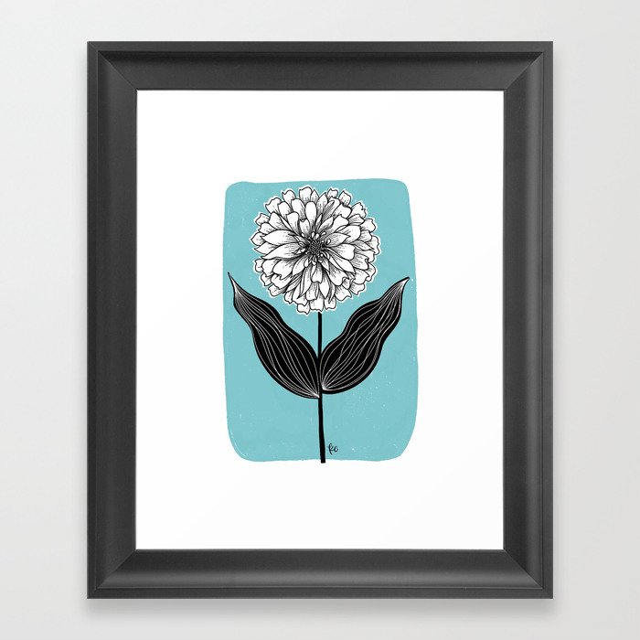 Zinnia Flower Framed Art Print