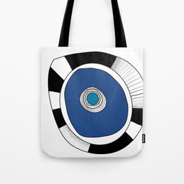 Blue eye abstract drawing, Greek evil eye art Tote Bag